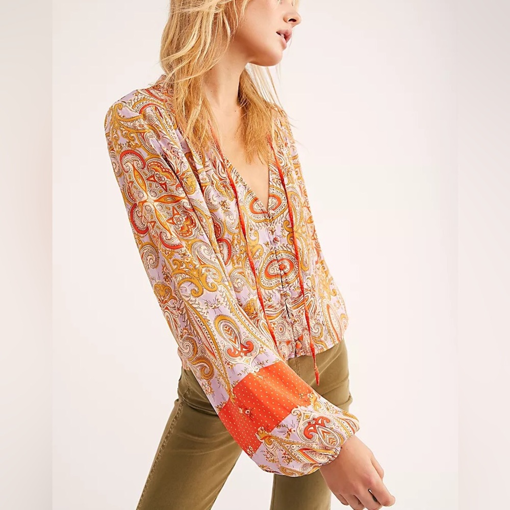 Free People Beautiful Day Paisley Top